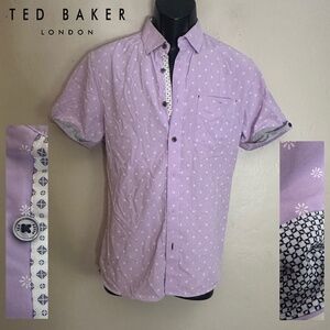 Ted Baker Shirt Sleeve Button Down Ted size 3 19" armpit to armpit Gently worn